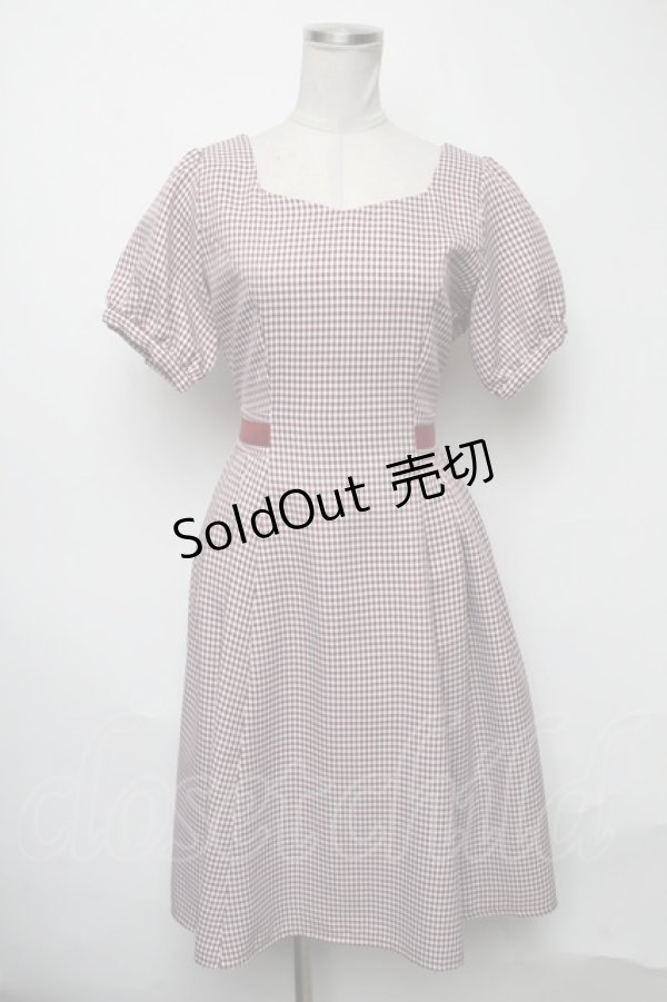 画像1: axes femme POETIQUE / ハートネックギンガムワンピース  赤 S-25-03-23-1038-AX-SK-HR-ZS (1)