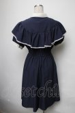 画像2: axes femme POETIQUE / ケープ風デザインワンピース  紺 S-25-03-23-1040-AX-OP-HR-ZS (2)