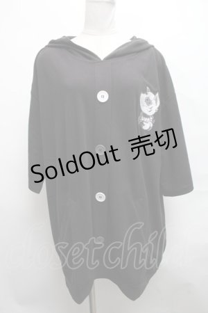 画像: NieR Clothing / 刺繍カーディガン風プルオーバー  黒 S-25-03-25-040-PU-TO-HR-ZS