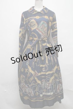 画像: Jane Marple / Royal drums Tartan check　dress  紺ｘ赤 S-25-03-25-064-JM-OP-HR-ZT416