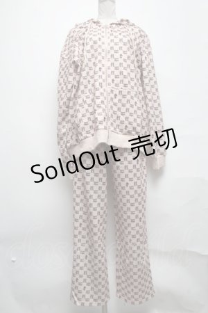 画像: 【SALE】NieR CLOTHING / 総柄ジャージセットアップ  ベージュ S-25-03-25-065-PU-OP-AS-ZT226