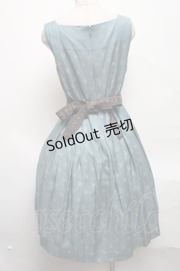 画像2: Jane Marple / Queen's tableスクエアドレス  ブルーグレー S-25-03-25-068-JM-OP-HR-ZS (2)