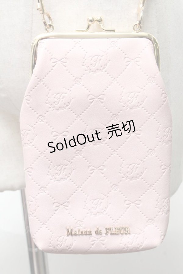 画像1: Maison de FLEUR / モノグラムスマホポシェット  ピンク S-25-03-25-010-LO-BG-AS-ZS (1)