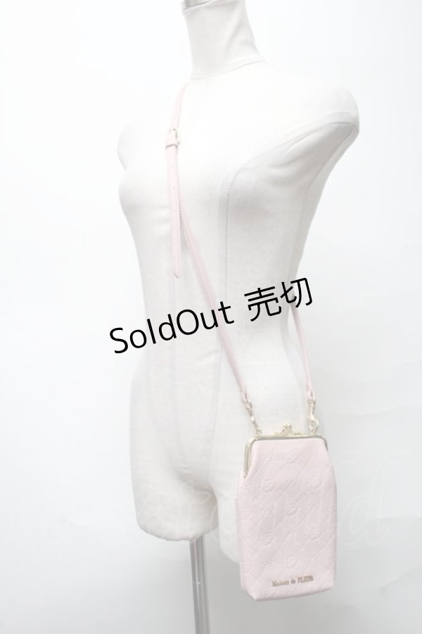 画像2: Maison de FLEUR / モノグラムスマホポシェット  ピンク S-25-03-25-010-LO-BG-AS-ZS (2)
