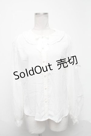 画像: axes femme kawaii / ドットチュールブラウス  白 S-25-03-25-013-AX-BL-HR-ZS