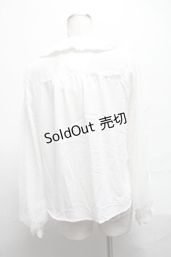画像2: axes femme kawaii / ドットチュールブラウス  白 S-25-03-25-013-AX-BL-HR-ZS (2)
