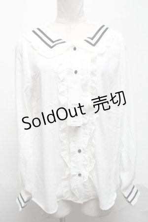 画像: axes femme / クラシカルセーラーブラウス  白 S-25-03-25-015-AX-BL-HR-ZS