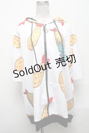 画像: NieR Clothing / エビフライONEくんパーカー  白 S-25-03-25-019-PU-TO-HR-ZS