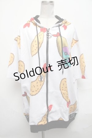画像: NieR Clothing / エビフライONEくんパーカー  白 S-25-03-25-020-PU-TO-HR-ZT319