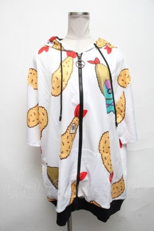 画像: NieR Clothing / エビフライONEくんパーカー  白 S-25-03-25-021-PU-TO-HR-ZT311