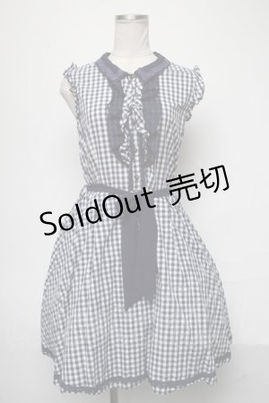 画像: axes femme / ギンガムチェックノースリーブワンピース  紺 S-25-03-28-063-AX-OP-AS-ZS