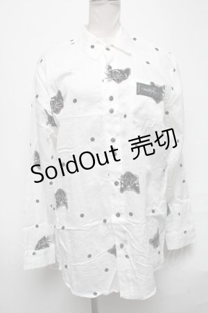 画像: MILKBOY / NIGHT CAT SHIRTS  白 S-25-03-28-013-MB-BL-HR-ZS