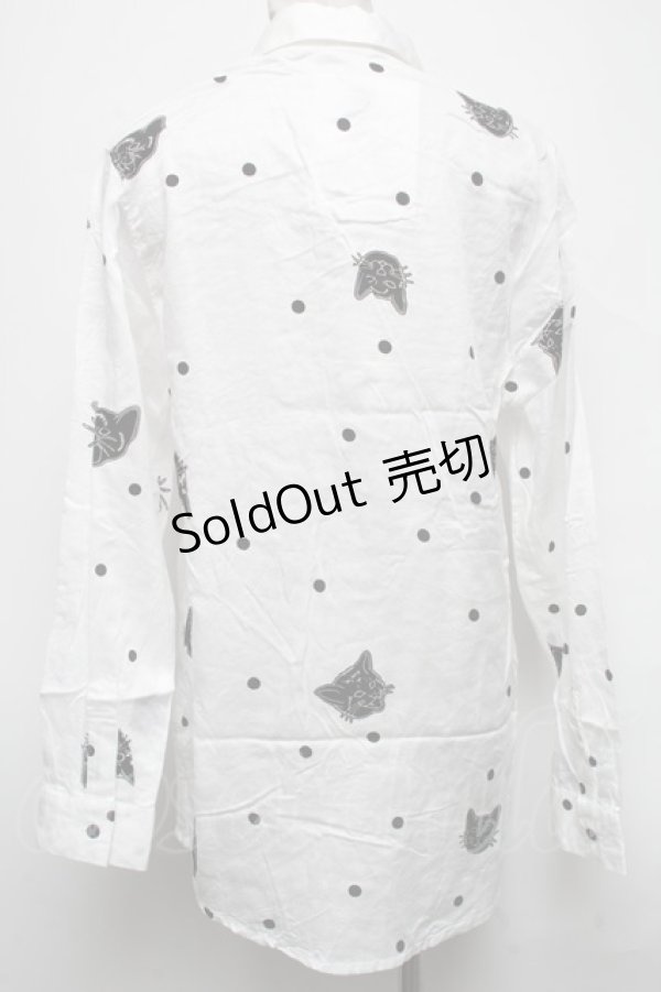 画像2: MILKBOY / NIGHT CAT SHIRTS  白 S-25-03-28-013-MB-BL-HR-ZS (2)