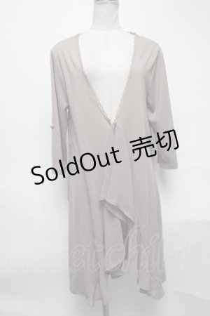 画像: axes femme / バックリボンレース切替ロングカーディガン  ベージュ S-25-03-28-021-AX-TO-AS-ZI
