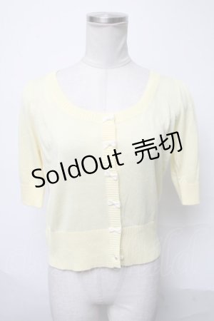 画像: Fi.n.t / TOPプチリボンカーディガン  イエロー S-25-03-28-028-CA-TO-AS-ZS
