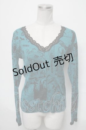 画像: HYSTERIC GLAMOUR / プリントラメカーディガン  ブルー S-25-03-28-033-PU-TO-HR-ZS