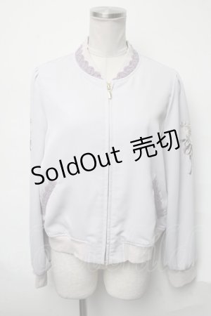 画像: axes femme POETIQUE / ブーケ刺繍ブルゾン  ラベンダー S-25-03-28-035-AX-TO-HR-ZS
