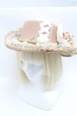画像1: 危機裸裸商店 / 編み上げと薔薇のアンティークデコレーションHAT  ベージュ S-25-03-31-001-GO-AC-HR-ZS (1)