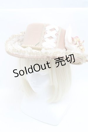 画像: 危機裸裸商店 / 編み上げと薔薇のアンティークデコレーションHAT  ベージュ S-25-03-31-001-GO-AC-HR-ZS