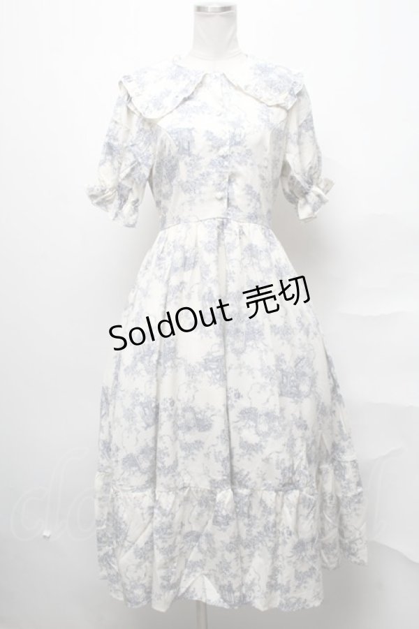画像1: m petit by misako / トワルドジュイワンピース L オフｘ青 S-25-03-31-050-LO-OP-AS-ZS (1)
