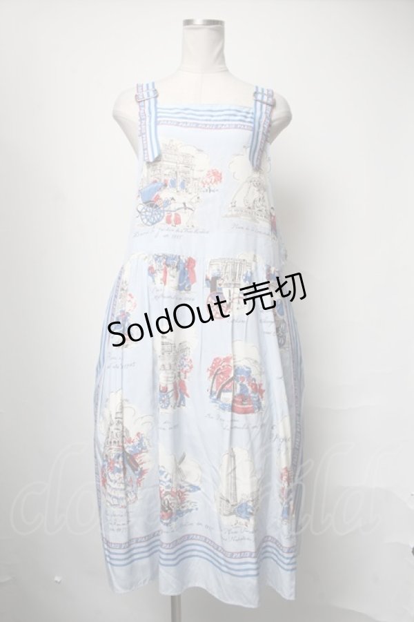 画像1: Jane Marple / Bonjour Parisエプロンドレス  サックス S-25-03-31-066-JM-OP-AS-ZS (1)