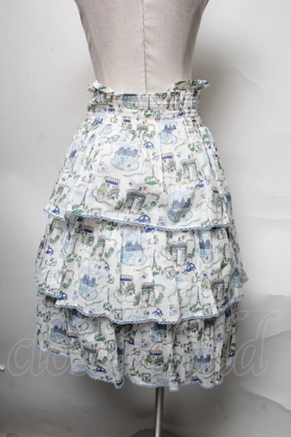 画像2: Jane Marple / Liberty Bonjourスカート  白ｘ青 S-25-03-31-076-JM-SK-AS-ZS (2)