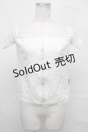 画像: OZZ ANGELO / レースオフショルトップス  白 S-25-03-31-008-OO-BL-HR-ZS