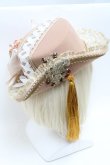 画像3: 危機裸裸商店 / 編み上げと薔薇のアンティークデコレーションHAT  ベージュ S-25-03-31-001-GO-AC-HR-ZS (3)