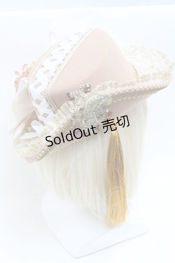 画像3: 危機裸裸商店 / 編み上げと薔薇のアンティークデコレーションHAT  ベージュ S-25-03-31-001-GO-AC-HR-ZS (3)