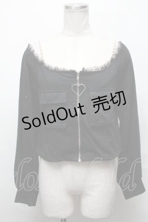 画像: Ank Rouge / クロップドカーディガン  黒 S-25-03-31-020-CA-BL-AS-ZS