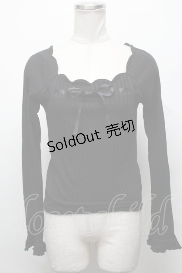 画像1: Ank Rouge / リブトップス  黒 S-25-03-31-021-CA-TO-AS-ZS (1)