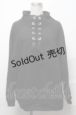 画像: PUNK / フロントレースアッププルオーバー  黒 S-25-03-31-024-PU-TO-HR-ZS