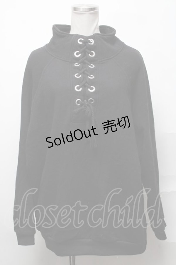 画像1: PUNK / フロントレースアッププルオーバー  黒 S-25-03-31-024-PU-TO-HR-ZS (1)