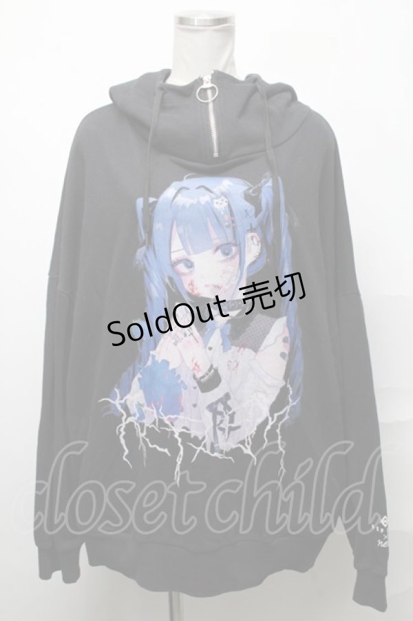 画像1: REFLEM / REFLEM×negi コラボスタンドプルパーカー  黒 S-25-03-31-025-PU-TO-HR-ZS (1)
