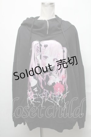画像: REFLEM / REFLEM×negi コラボスタンドプルパーカー  黒 S-25-03-31-026-PU-TO-HR-ZS