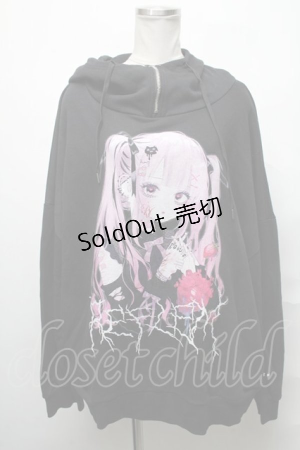 画像1: REFLEM / REFLEM×negi コラボスタンドプルパーカー  黒 S-25-03-31-026-PU-TO-HR-ZS (1)