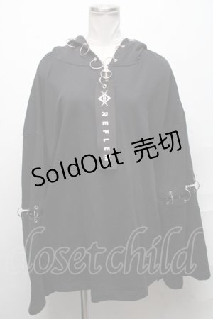 画像: REFLEM / ピアスリングプルオーバーパーカー  黒 S-25-03-31-028-PU-TO-HR-ZS