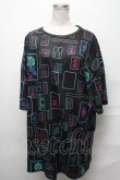 画像1: LISTEN FLAVOR / 麻雀フルグラフィックビッグTシャツ  黒 S-25-03-31-033-PU-TO-AS-ZS (1)