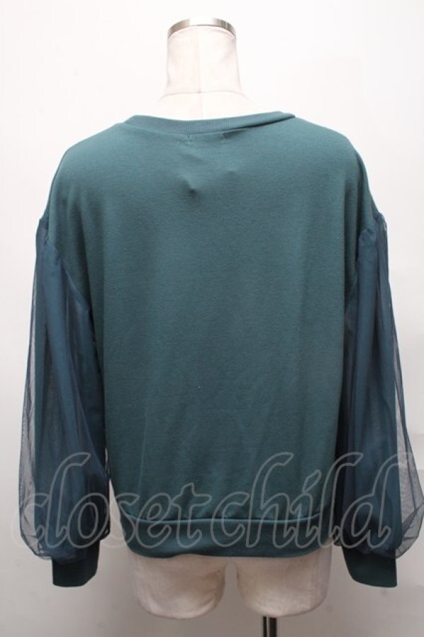 画像2: axes femme POETIQUE / チュールレイヤードトップス  グリーン S-25-03-31-038-AX-TO-HR-ZS (2)
