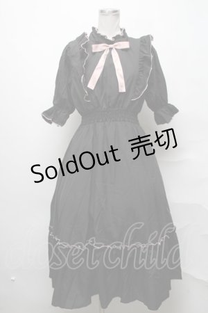 画像: m petit by misako / NINA'SコラボAMハイショクメローワンピース  黒ｘピンク S-25-03-31-039-LO-OP-AS-ZS