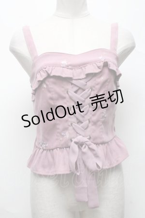 画像: LIZ LISA / TOP刺繍ビスチェ  ピンク S-25-04-01-039-LO-TO-AS-ZS