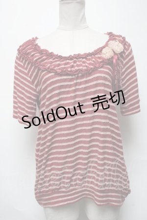 画像: axes femme / 巻バラボーダートップス  レッド S-25-04-01-046-AX-TO-HR-ZS