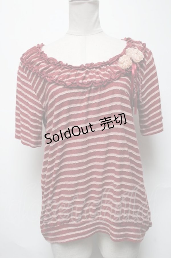画像1: axes femme / 巻バラボーダートップス  レッド S-25-04-01-046-AX-TO-HR-ZS (1)