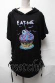 画像1: HELL CAT PUNKS / EAT MEプリントプルオーバー  黒 S-25-04-01-048-PU-TS-HR-ZS (1)