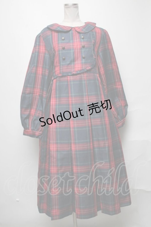 画像1: FLC / 皆方由衣コラボ MINA*タータンチェックワンピース LL 赤ｘグリーン S-25-04-01-049-LO-OP-AS-ZS (1)