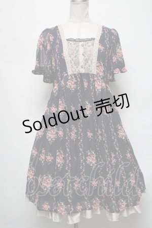 画像: axes femme / ローズ縦ラインワンピース  紺 S-25-04-01-050-AX-OP-HR-ZS