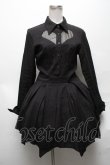 画像1: DARK IN LOVE / Gothic sexy mesh heart pleated collar bow dress S 黒 S-25-04-01-055-PU-OP-HR-ZS (1)