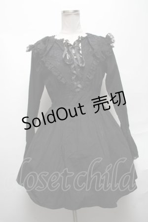 画像: DARK IN LOVE / Pleated bat collar dress XS 黒 S-25-04-01-056-PU-BL-HR-ZS