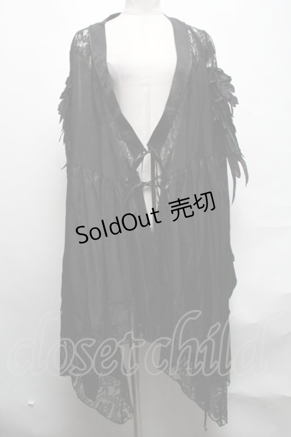 画像1: DARK IN LOVE / Gothic lace hollow shoulders kimono dress S 黒 S-25-04-01-057-PU-TO-HR-ZS (1)