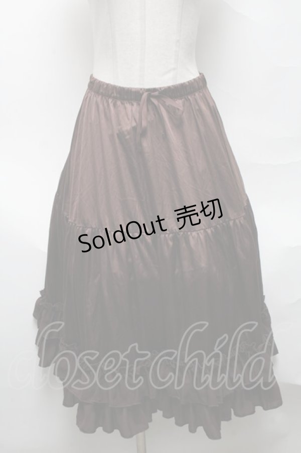 画像1: axes femme kawaii / ミディフリルペチスカート  ブラウン S-25-04-01-070-AX-SK-HR-ZS (1)